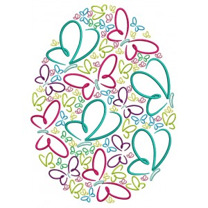 Ornate Egg With Butterflies Filled Machine Embroidery Design Digitized Pattern